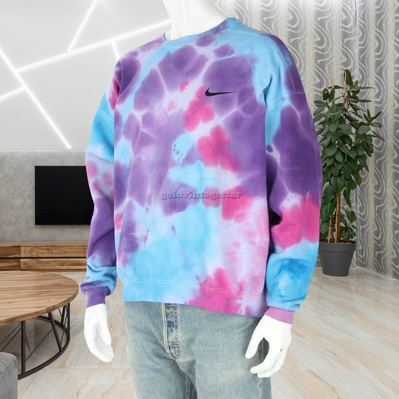 90s Vintage Nike Mini Swoosh Crewneck Tie Dye Travis Scott